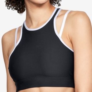 Under Armour Black & White Mesh Panel Sports Bra